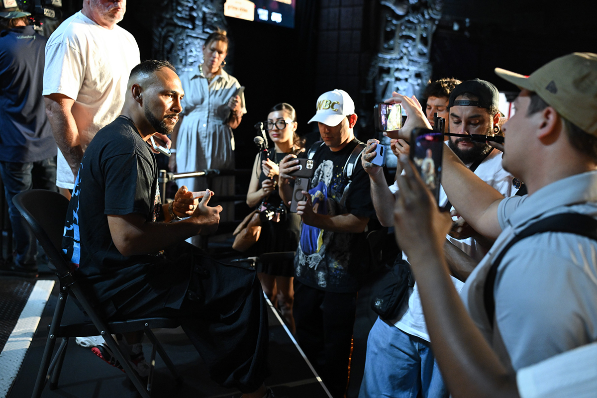 Keith Thurman knows how to a promote a fight, and he's a popular man in front of a microphone. Photo: Lina Baker, Premier Boxing Champions