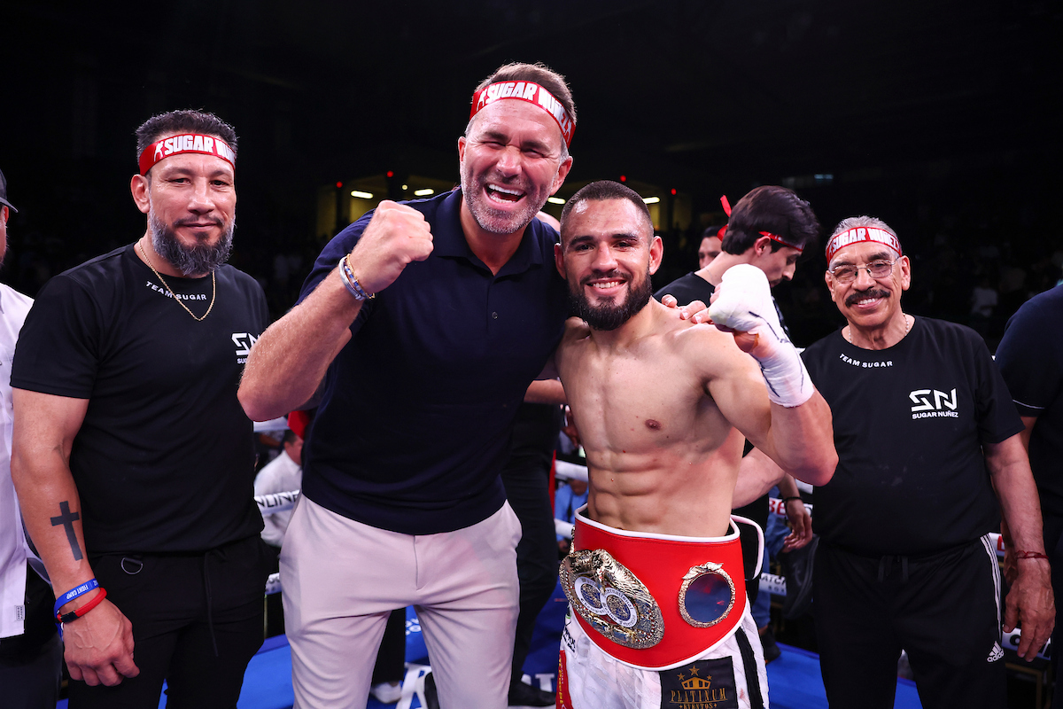 The only man happier than Sugar Núñez in Los Mochis Saturday was Matchroom Sport chairman Eddie Hearn. Photo: Melina Pizano/ Matchroom
