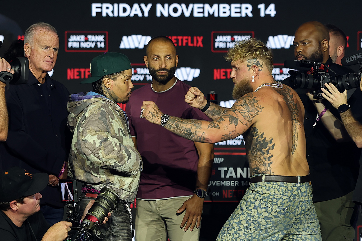 Jake Paul joked that he would spar eight year olds to prepare for his Nov. 14 exhibition with Gervonta 'Tank" Davis. Photo: Sarah Stier/Getty Images for Netflix Jake vs Tank
