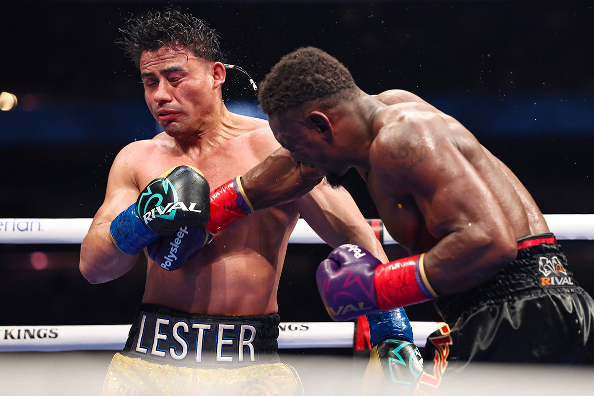 Christian Mbilli did his best work when given enough distance to fully extend on his power punches. Photo: Zuffa Boxing undercard