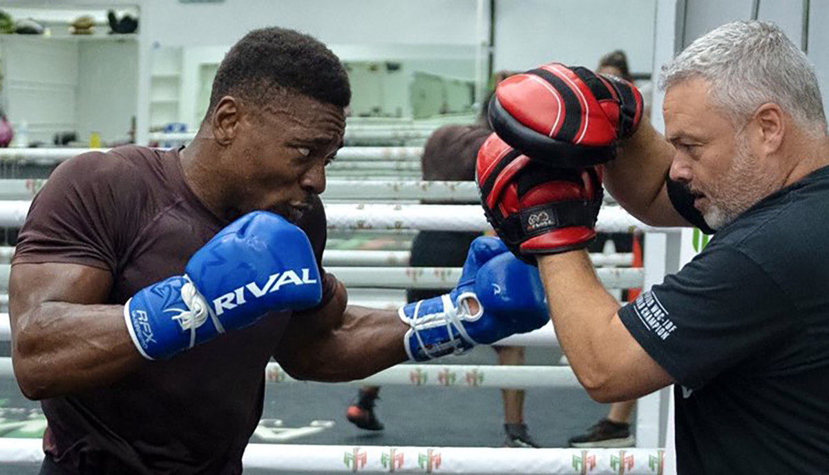 Christian Mbilli and trainer Marc Ramsey are prepared to seize the opportunity on Saturday. Photo: Zuffa Boxing Mbilli vs Martinez