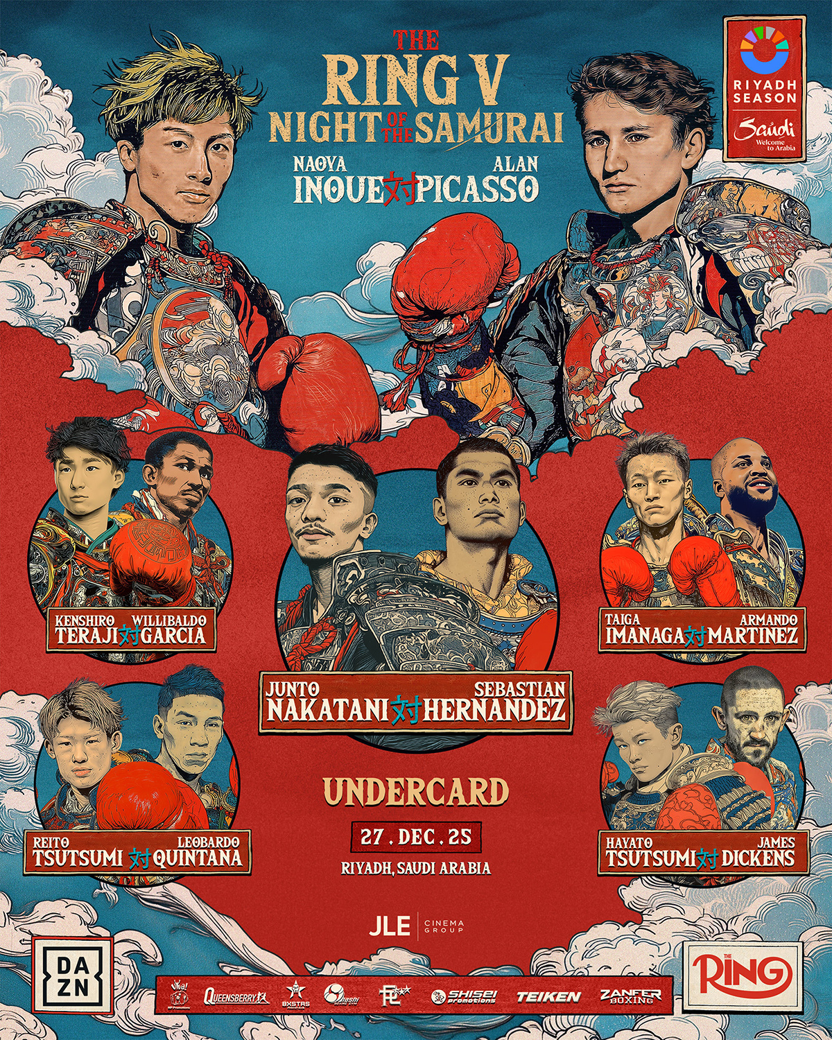 It's an all Japanese A-side undercard on December 27 in support of Inoue vs Picasso. 