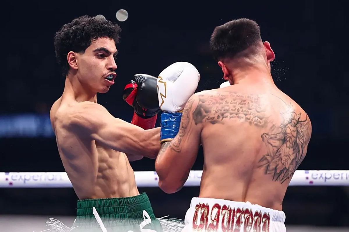 Mohammad Alakel opened the main card with a decision win in his first 10 round fight over Travis Kent Crawford. Photo: Zuffa Boxing