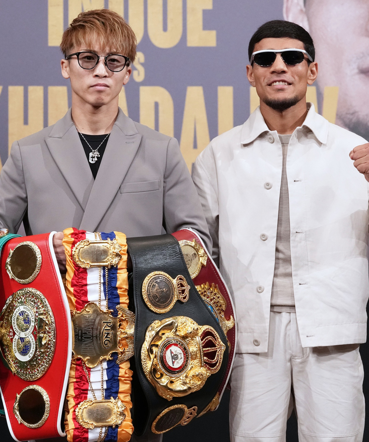 Naoya Inoue will not easily let go of his championship hardware. Photo: Naoki Fukuda for Top Rank