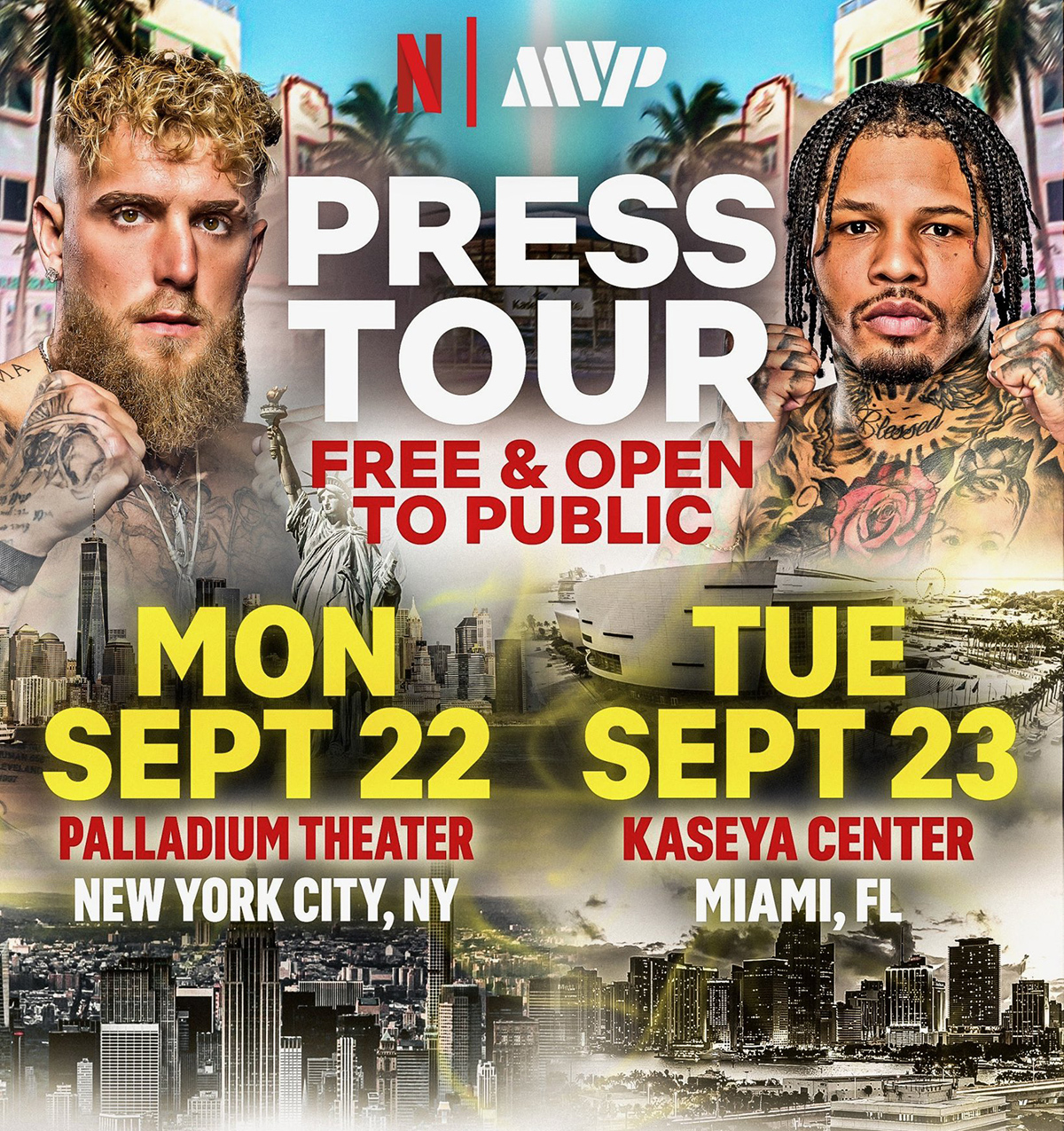 The public is invited to the two press conferences scheduled next week for Jake vs Tank in New York City and Miami. Photo: Most Valuable Promotions