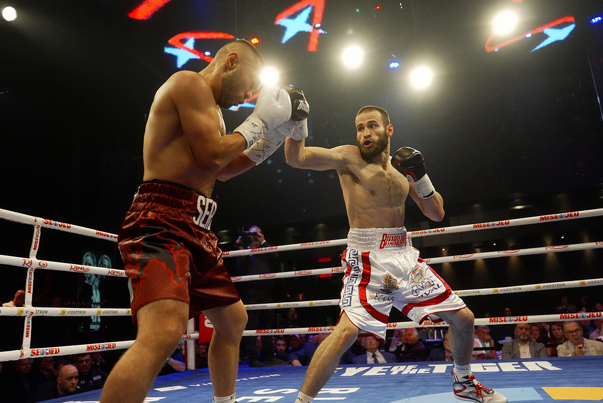 Artur Biyarslanov graduated from prospect status by battering veteran Sergey Lipinets. Photo: Vitor Munhoz, Eye of the Tiger Mikaela Mayer