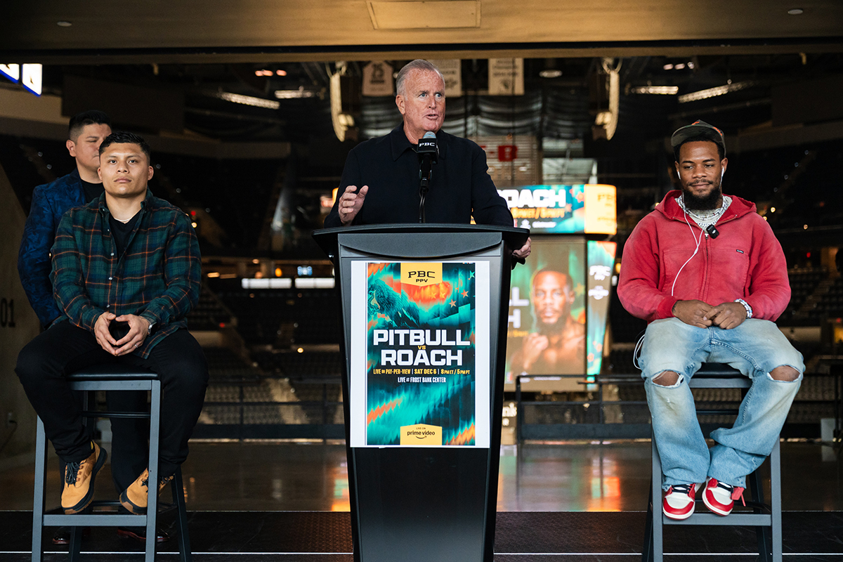 Promoter Tom Brown didn't have to oversell the Pitbull vs Roach Jr matchup at Wednesday's presser. Photo: Ryan Hafey, Premier Boxing Champions