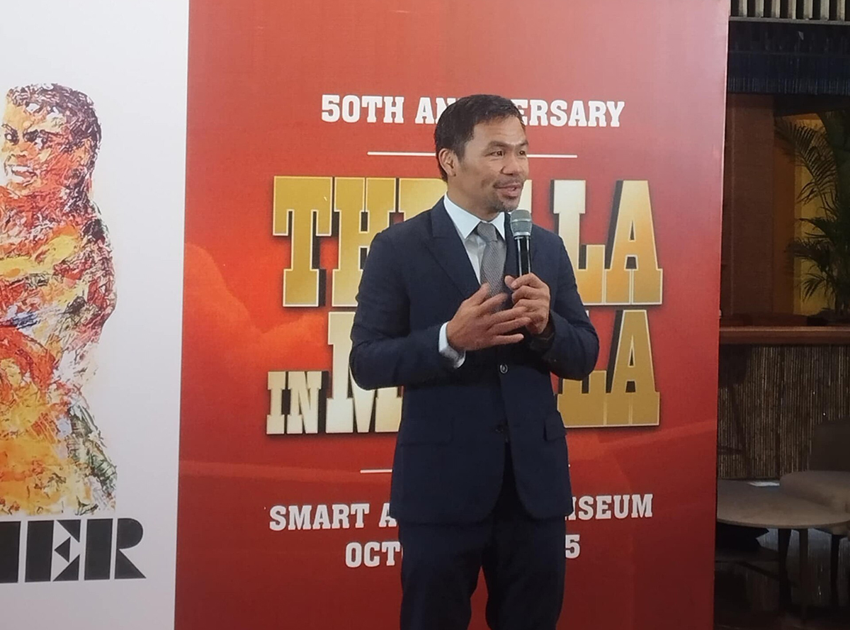 Boxing icon and national hero Manny Pacquiao announces the two-day boxing event scheduled October 28 and 29. Photo: Wikipedia/FilBox101