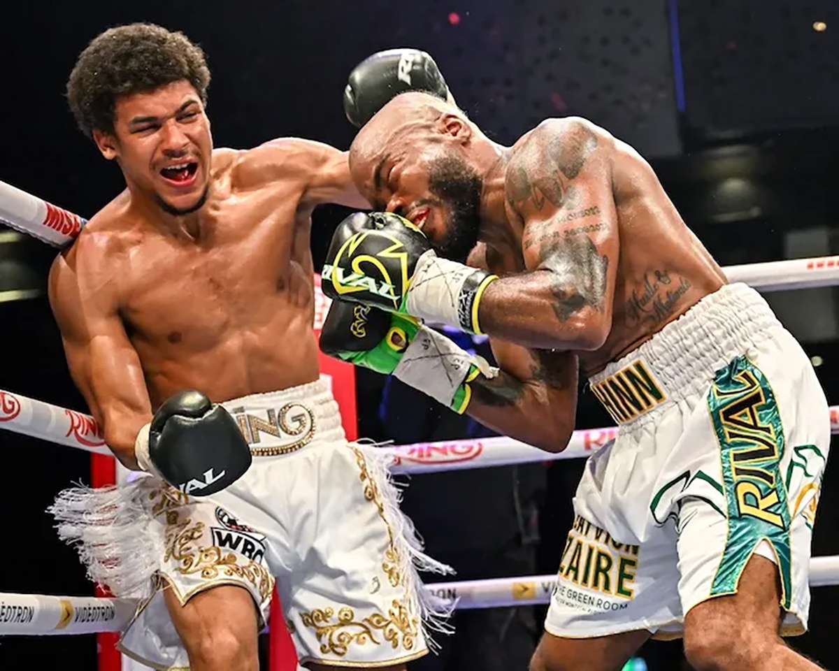 Wilkens Mathieu continues to impress and look like the real deal at age 20 with a win over veteran Shakeel Phinn. Photo: Jeff Lockhart, Eye of the Tiger Mikaela Mayer