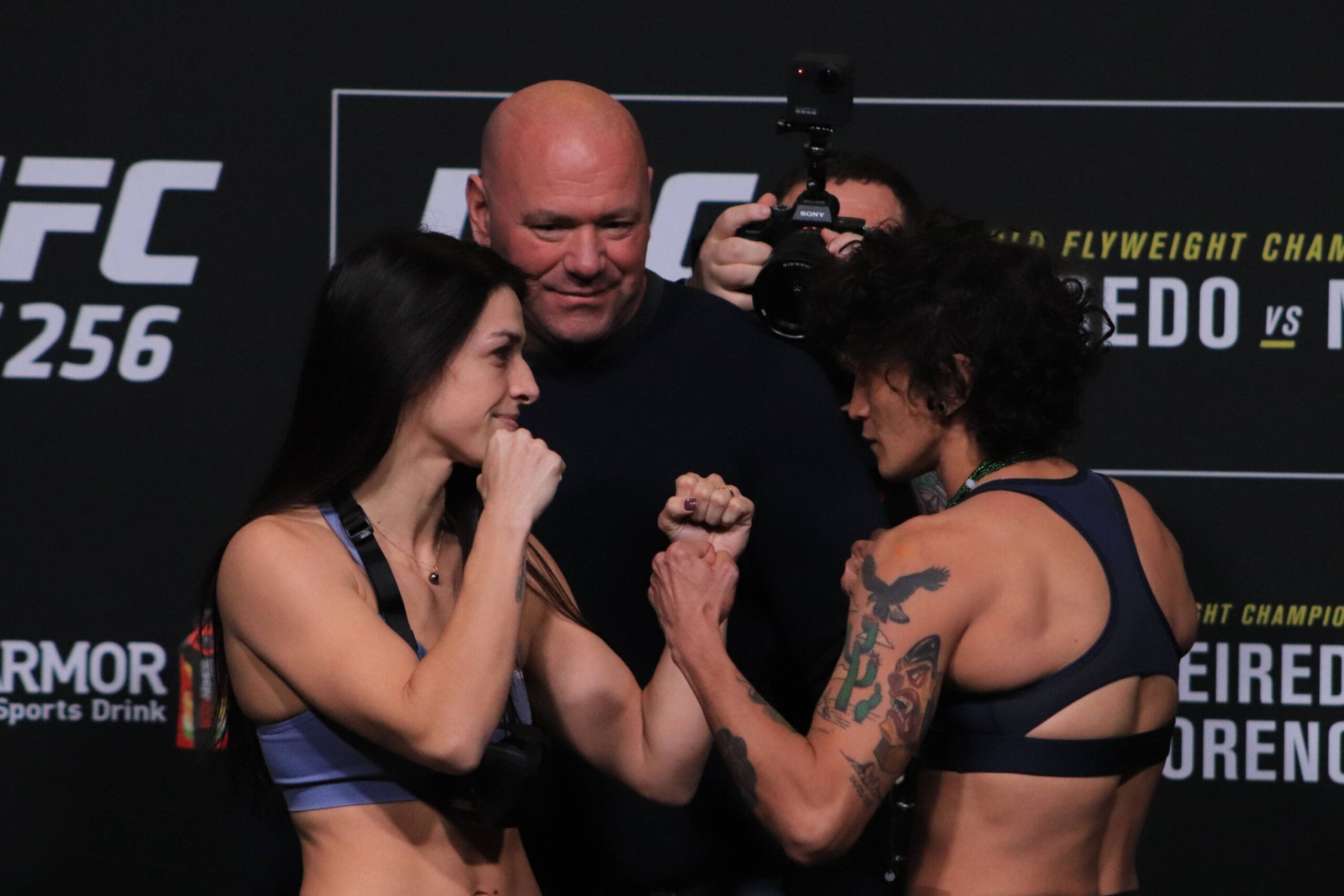 Mackenzie Dern and Virna Jandiroba at UFC 256