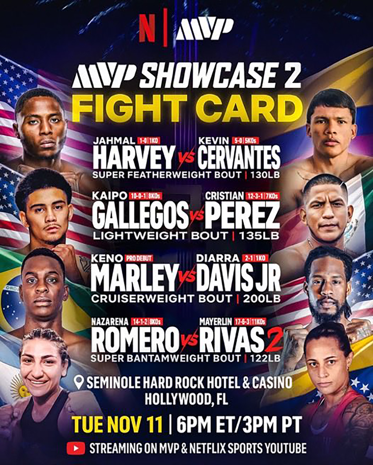 Fight fans will have the chance to see four of MVP's top prospects in action. Tickets are free. Jake vs Tank
