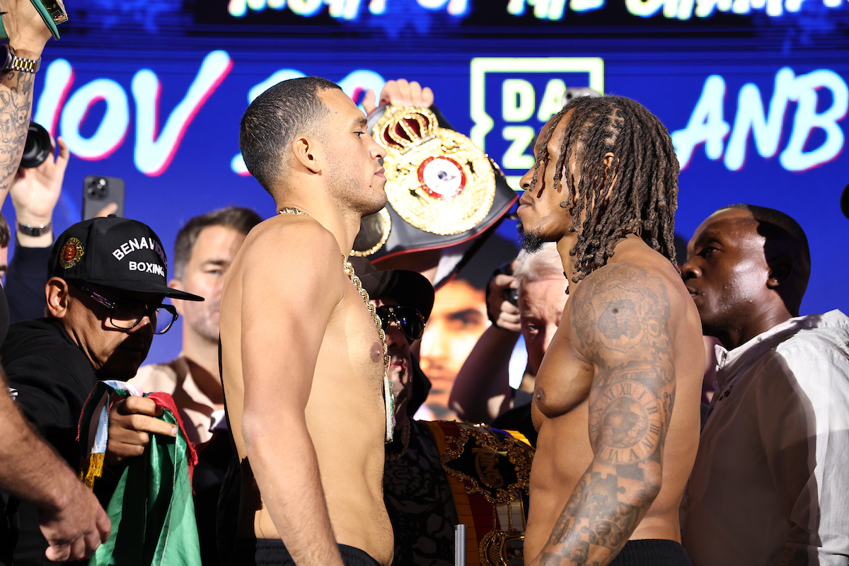 Can David Benavidez Jr. get his first knockout as a light heavyweight against Anthony Yarde? Photo: Leigh Dawney, Queensberry Benavidez vs Yarde Ring IV