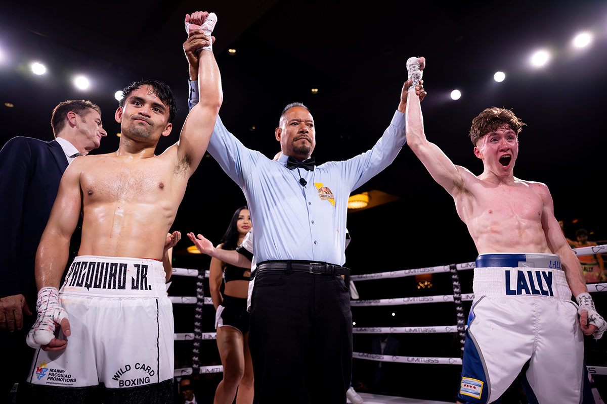 Brendan Lally reacts to the result of his fight with Emmanuel Jimuel Pacquiao Jr., ruled a draw. Photo: Mikael Ona, Manny Pacquiao Promotions