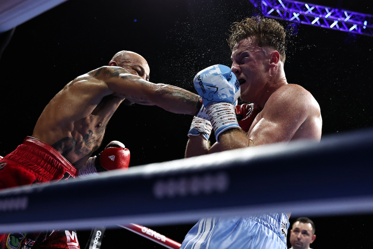 Lyndon Arthur had a strong second half of the fight to get the majority decision over Brad Rea. Photo: Leigh Dawney, Queensberry Joshua Buatsi