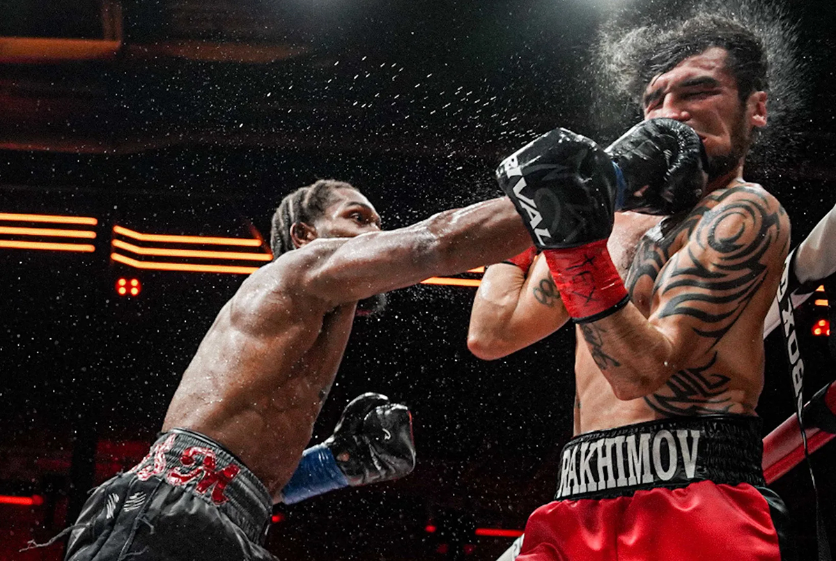 Justin Pauldo scored a sizzling knockout win over former IBF World Super Featherweight Champion Shavkatdzhon Rakhimov in February. Photo: ProBox Thanksgiving weekend Pacquiao