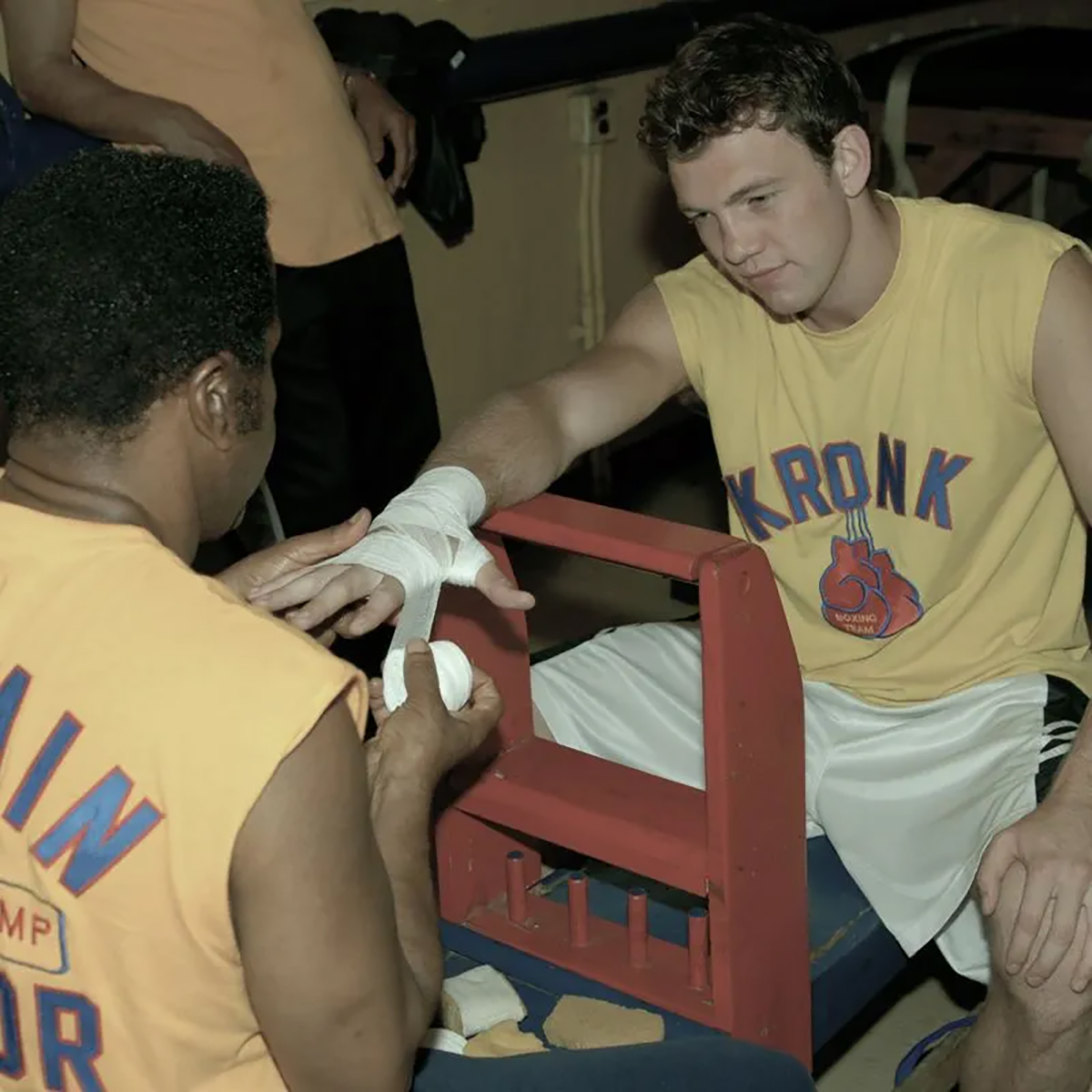 Emanuel Steward wraps the hands of a young Andy Lee, now a trainer carrying on Steward's legacy. Photo: Kronk Gym Thanksgiving Black Friday