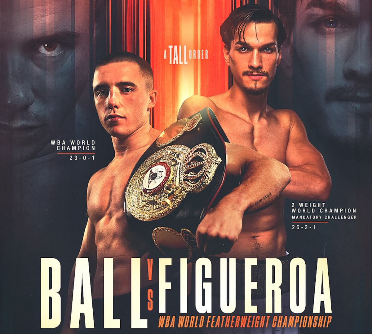 Nick Ball will defend his title against Brandon Figueroa in one of the first major title fights scheduled in 2026. Graphic: Queensberry Promotions Ball vs Figueroa