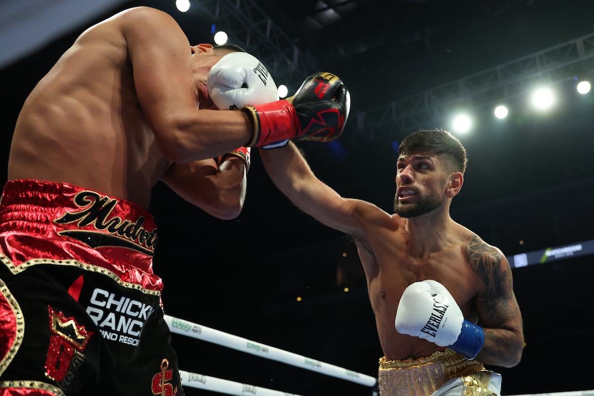 Joe Cordina delivered the performance he needed to get the win against Gabriel Flores Jr. Saturday, extending his career. Photo: Cris Esqueda, Matchroom Boxing Diego Pacheco