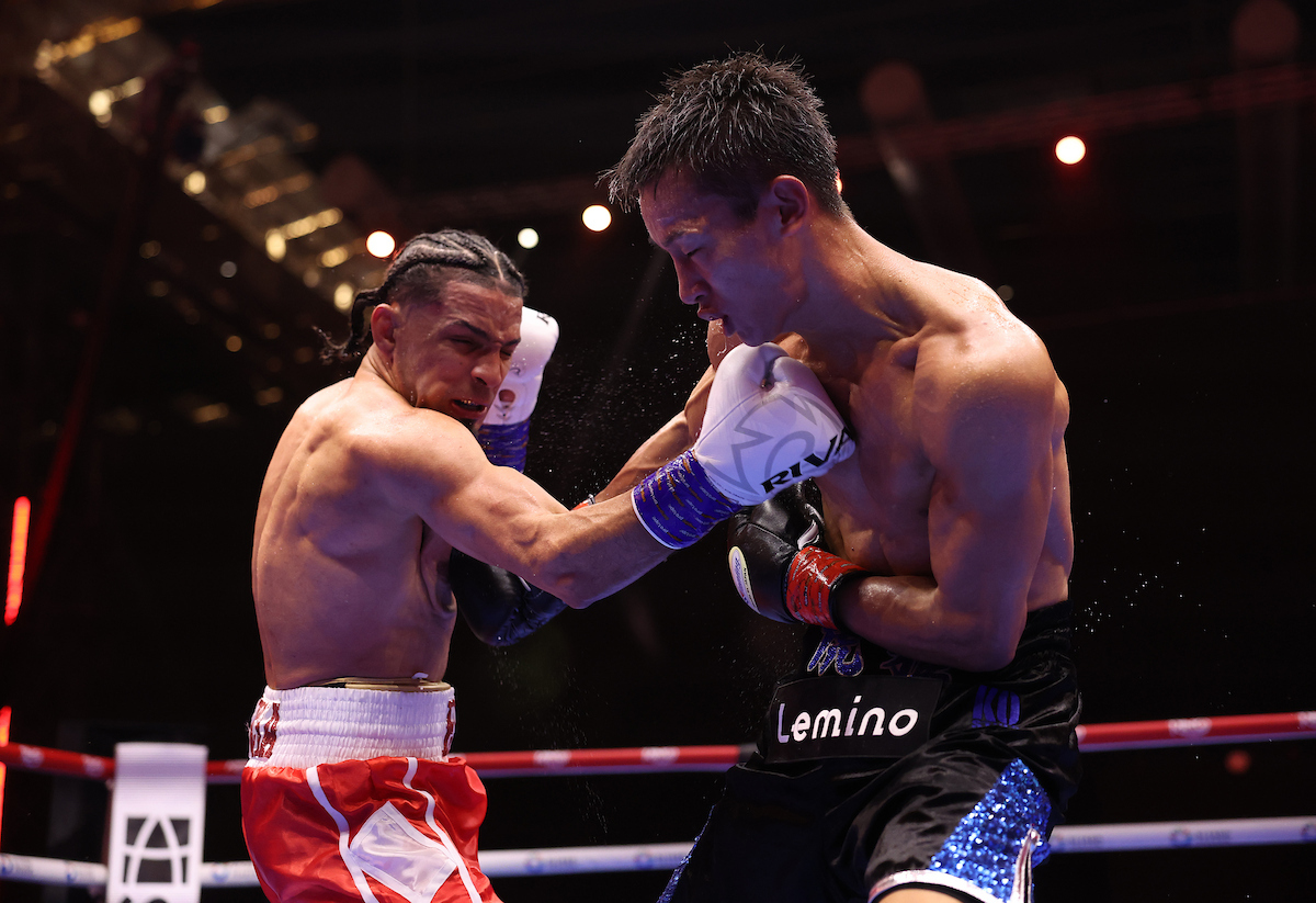 Eridson Garcia took the fight on short notice against Taiga Imanaga and took the fight to the Japanese favorite for an upset victory. Photo: Mark Robinson, Matchroom Boxing.