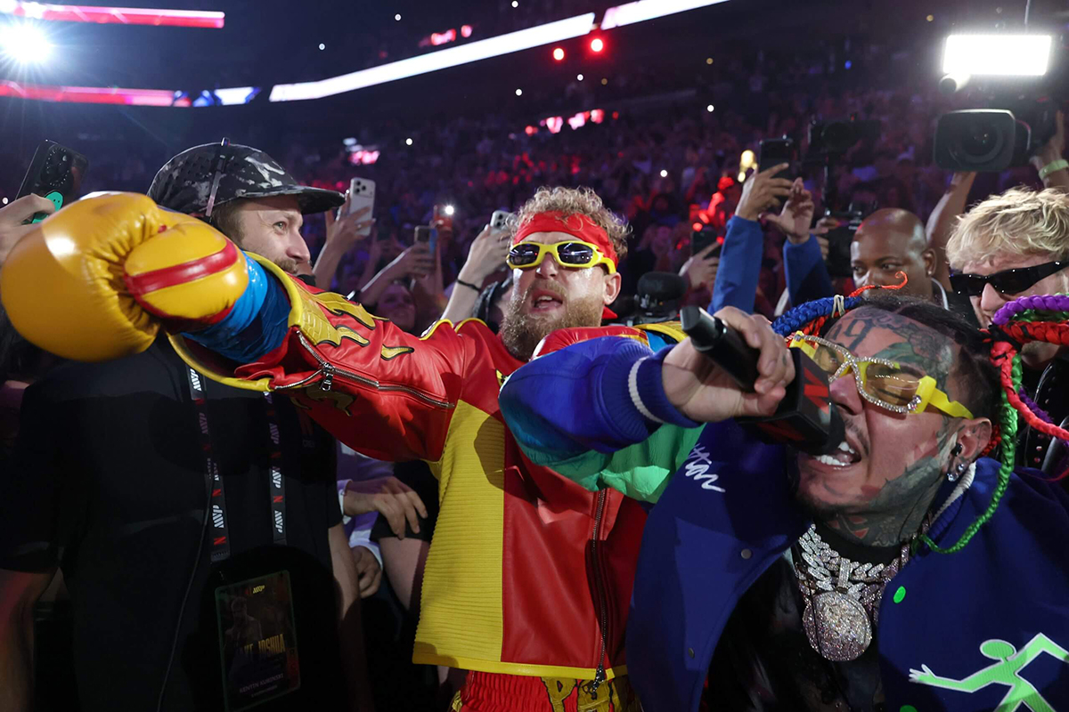 Whatever you think of Jake Paul, he makes the most of enjoying every moment. Photo: Ed Mulholland/Getty Images for Netflix
