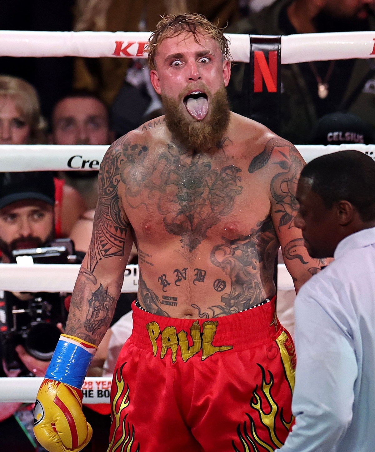 No one enjoyed himself more than Jake Paul, and he deserves credit for betting on himself. Photo: Ed Mulholland/Getty Images for Netflix