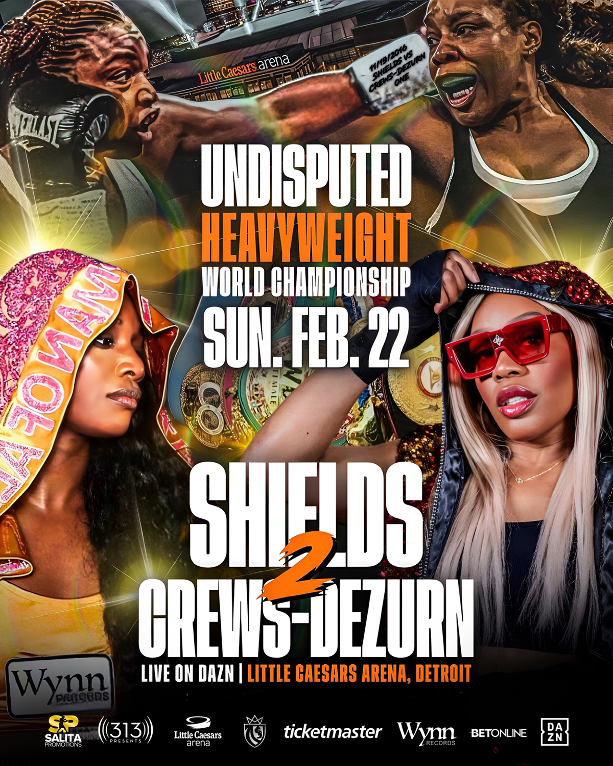 It doesn't get much bigger. The winner of Shields vs Crews-Dezurn 2 will be the undisputed womens' heavyweight champion. Photo: Salita Promotions rematch