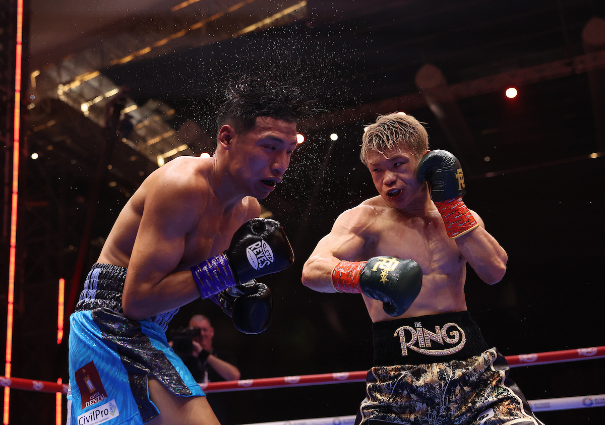 Reito Tsutsumi rolled over Leobardo Quintana in four rounds. Photo: Mark Robinson, Matchroom Boxing. 
