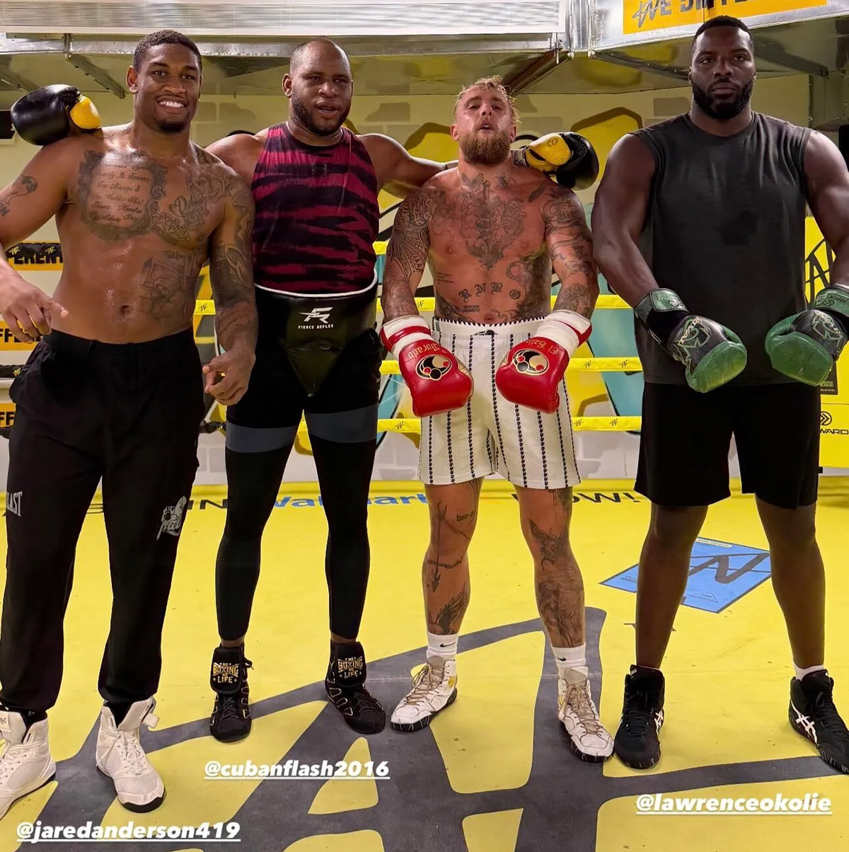 Jake Paul brought in serious sparring partners to training camp. Photo: Jake Paul/Instagram Jake vs Joshua