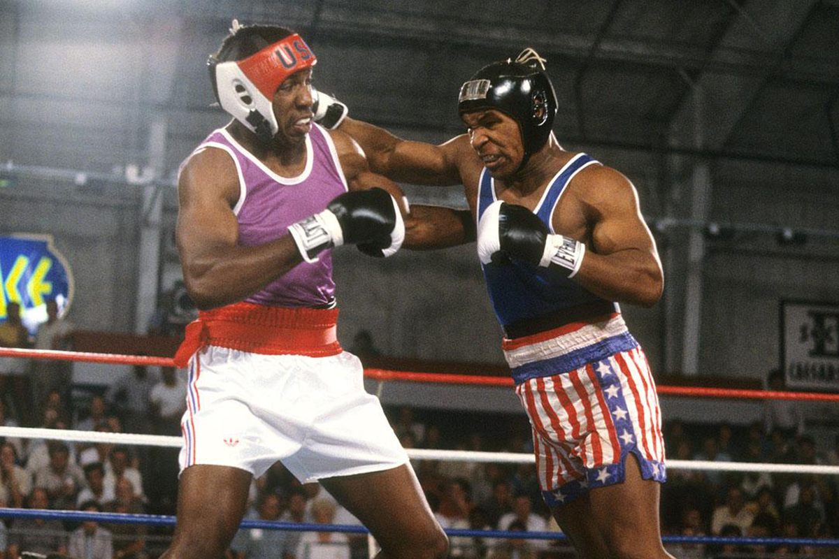 Mike Tyson battles Henry Tillman at the 1984 US Olympic boxing trials. Photo: BoxRec Wiki