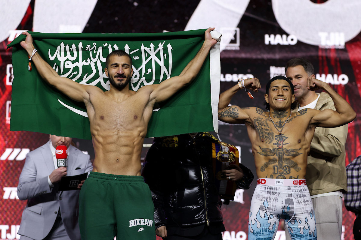 Ziyad Al Maayouf's fight against Kevin Castillo opening Saturday's card will make Saudi boxing history. Photo: Cris Esqueda, Matchroom Boxing