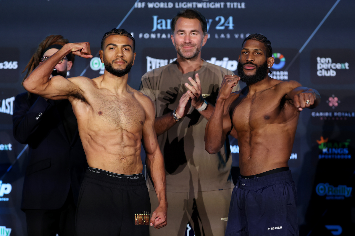 Expect a battle for the belt Saturday between IBF World Lightweight champion Raymond Muratalla and challenger Andy Cruz. Photo: Matchroom Boxing