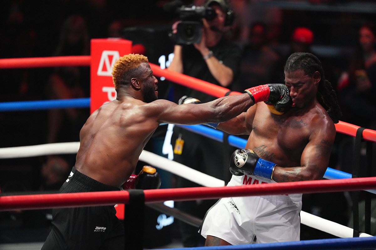 Efe Ajagba made a big statement in the heavyweight division with his knockout win over Charles Martin. Photo: Zuffa Boxing 03