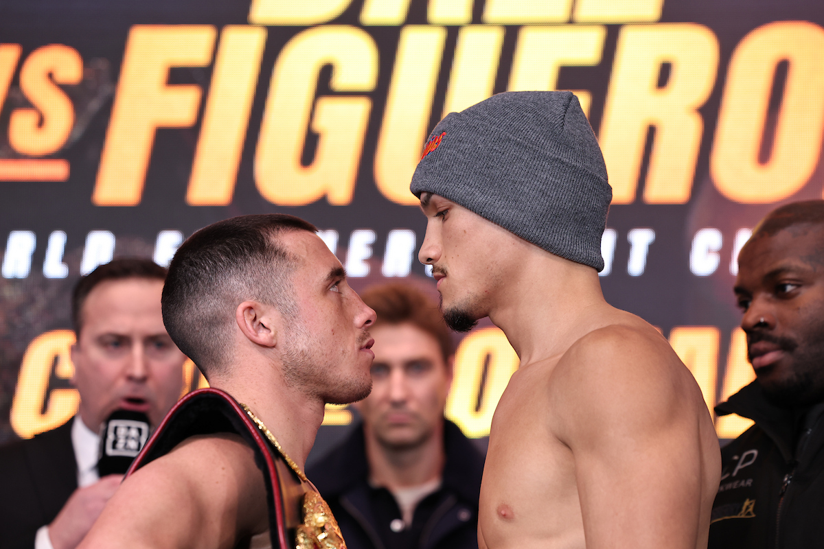 The view for Nick Ball isn't any different than his other fights, where he is always the smaller man. On Saturday, he'll be looking at Brandon Figueroa. Photo: Leigh Dawney, Queensberry
