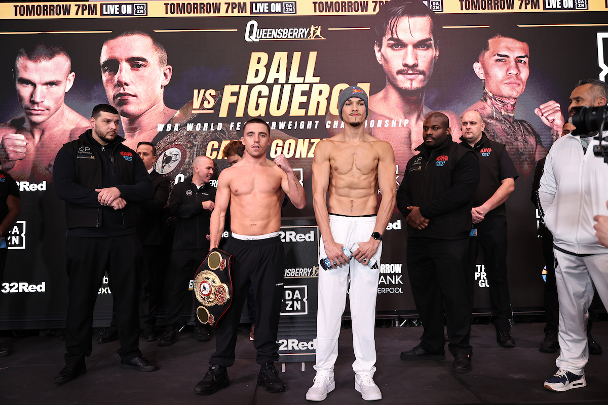 Nick Ball gives up six inches in height and in reach to American Brandon Figueroa. Photo: Leigh Dawney, Queensberry Ball vs Figueroa