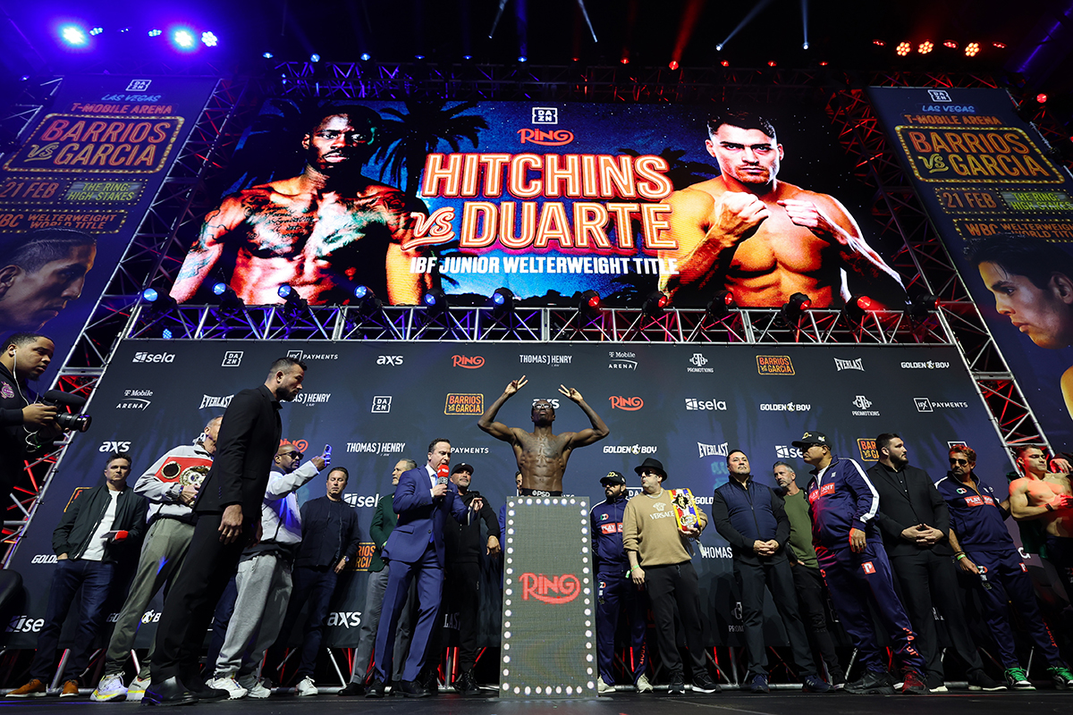 Hitchins vs Duarte had potential to be the fight of the night before it was canceled. Photo: Cris Esqueda, Golden Boy Boxing Richardson Hitchins
