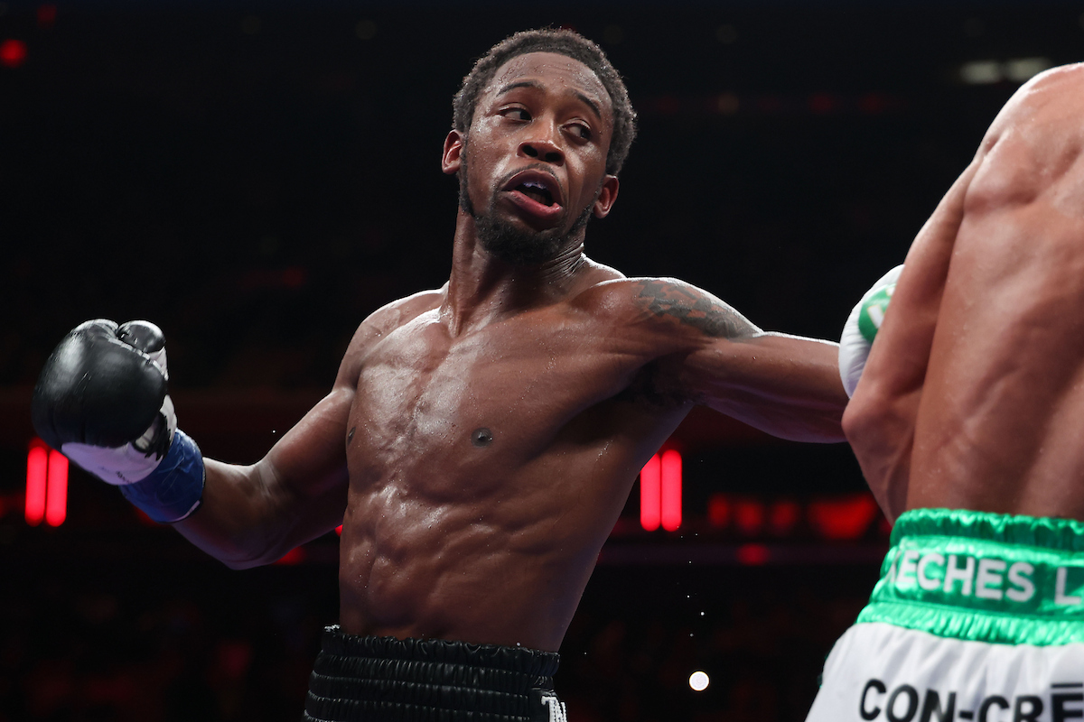 Keyshawn Davis overcame a rough end to 2025 with the knockout victory he and American boxing needed over Jamaine Ortiz. Photo: Cris Esqueda, Matchroom Boxing