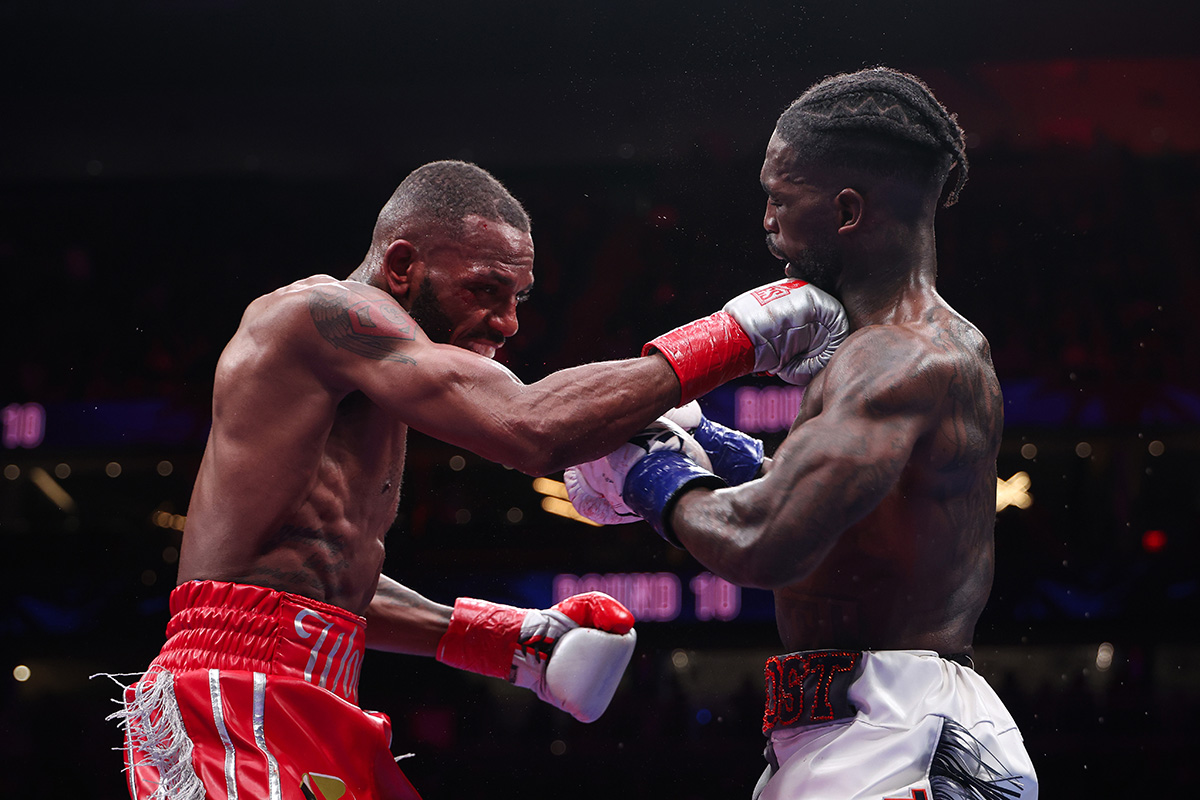 Nahir Albright came oh so close to stopping Frank Martin in the final round. Photo: Cris Esqueda/Golden Boy/Getty Images