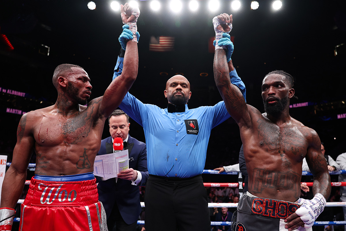 It was one of the best draws you'll ever see in a surprisingly thrilling fight between Frank Martin and Nahir Albright. Photo: Cris Esqueda/Golden Boy/Getty Images