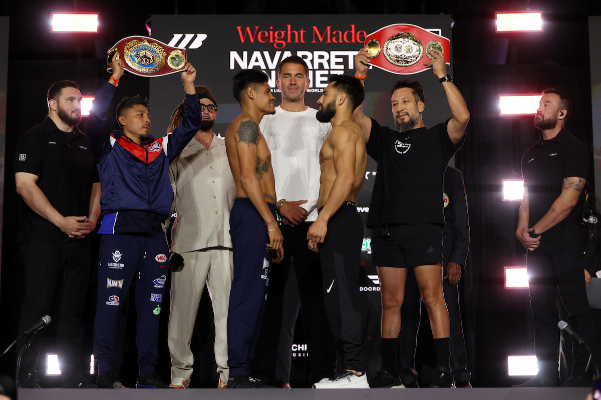 Two titles will be at stake Saturday for Emanuel Navarrete and Eduardo “Sugar” Nunez. Photo: Cris Esqueda, Matchroom Boxing