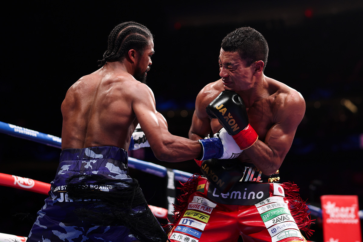 Whether Andy Hiraoka was affected by jet lag or a thin resume, Gary Antuanne Russell handled him with ease. Photo: Cris Esqueda/Golden Boy/Getty Images