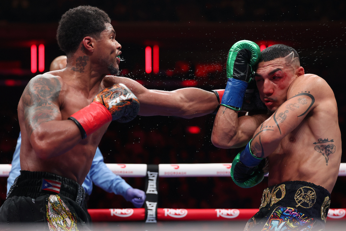 Shakur Stevenson's defensive skills are legendary, but his power jab serves him well. Photo: Cris Esqueda, Matchroom Boxing