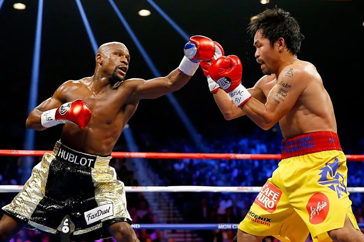 More than a decade after their record breaking fight in 2015, Mayweather vs Pacquiao 2 is set for Sept. 19 on Netflix. Photo: Esther Lin, Showtime