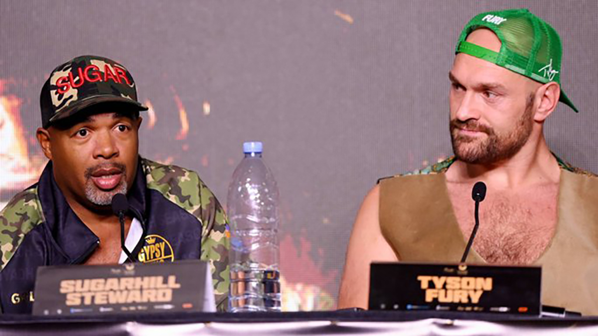 Sugarhill Steward and Tyson Fury appear to have parted ways after Fury's two fights with Oleksandr Usyk. Photo: Justin Setterfield/DAZN