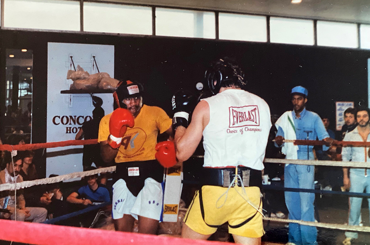 Gerry Cooney and Tim Witherspoon sparring in the early 1980s prior to Cooney's fight with Larry Holmes. Photo: Arthur Hussey Jr. review documentary Catskills