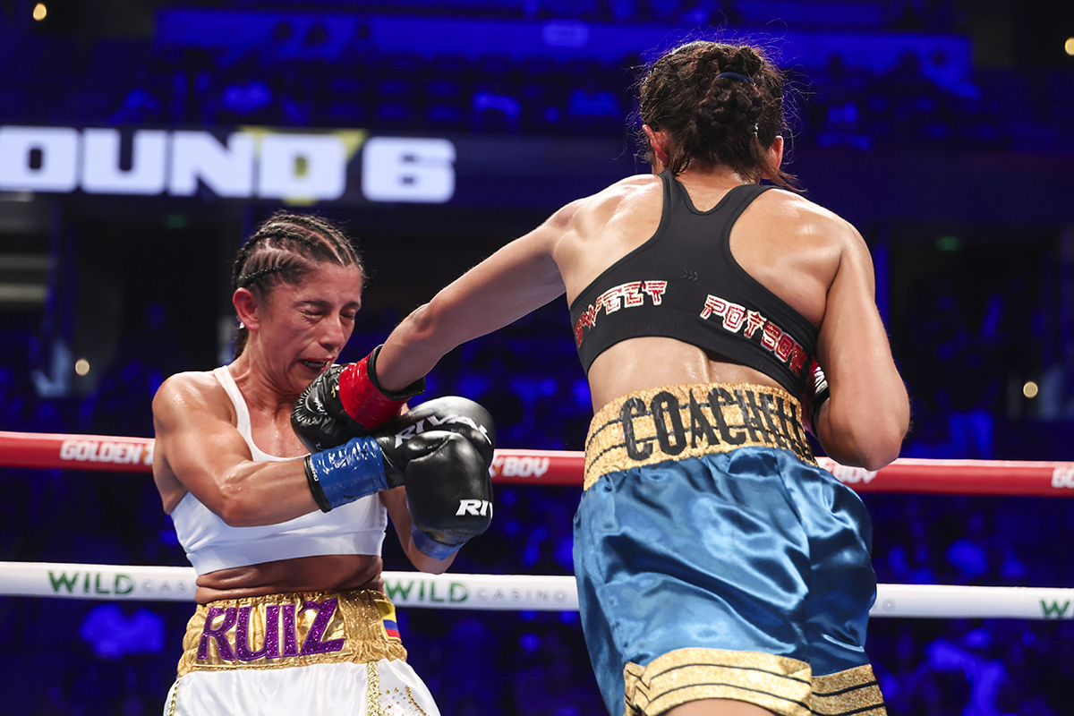 Gabriela Fundora is the best power puncher in women's boxing in 2026. Photo: Cris Esqueda, Golden Boy Boxing Barboza