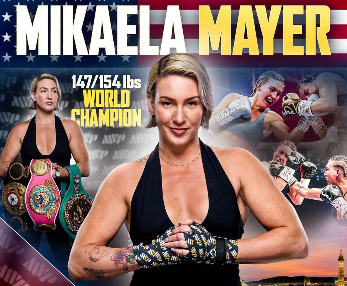 Three-division champion Mikaela Mayer is the newest signing to Most Valuable Promotions' massive roster of women champions. Photo: MVP