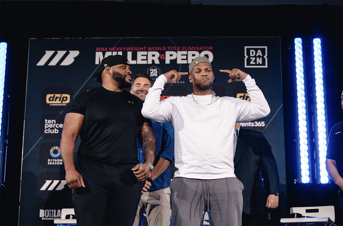 Jarrell Miller isn't saying what's under the hat, but fans will find out when he fights Danier Pero on April 25. Photo: Matchroom Boxing
