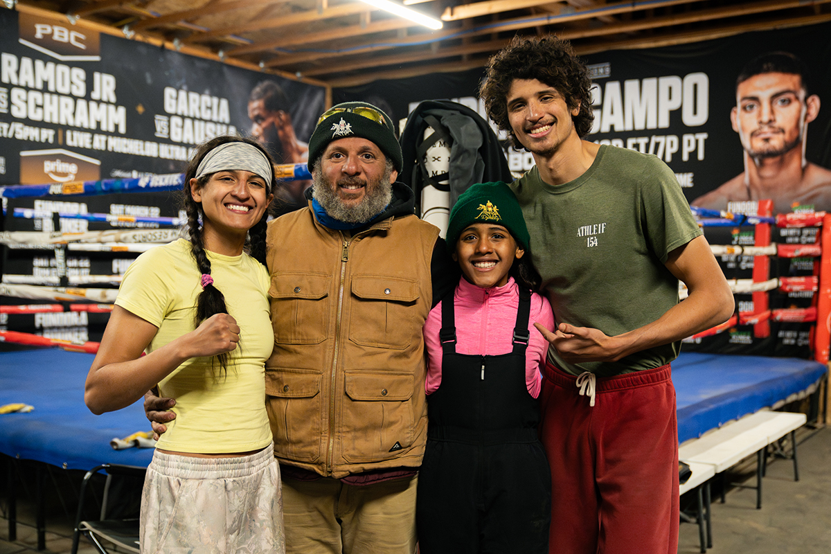 Boxing is all in the family for the Fundoras (L to R) Gabriela, Freddy, Fabiola, and Sebastian Fundora. Photo: Ryan Hafey, Premiere Boxing Champions