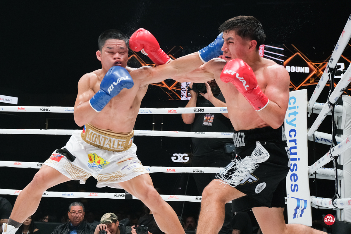 Richard Fernandez Jr. found himself in a rougher fight than expected against Sugary Montales. Photo: SD Fight Night / Richard De La Cruz 