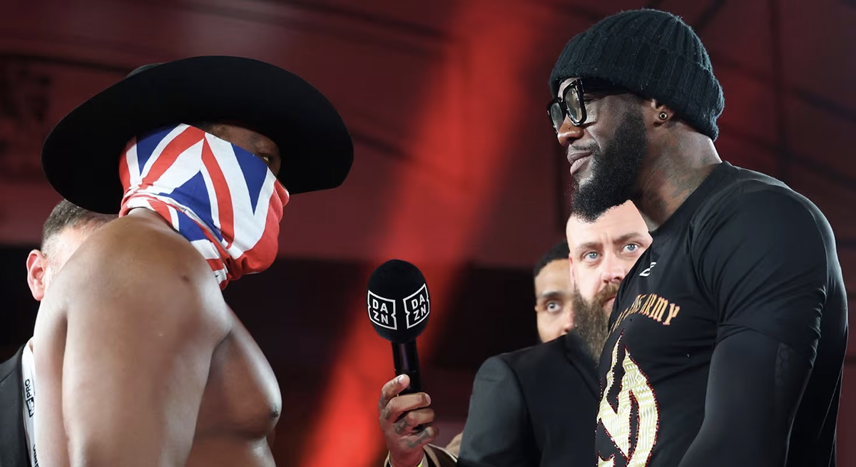 Derek Chisora weighed in at his heaviest ever at 366 pounds Friday, with Deontay Wilder a tidy 40 pounds less. Photo: MF Boxing/Wasserman